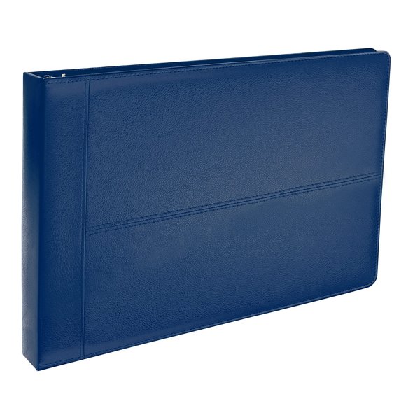 Gold Seal 7-Ring Executive Leatherette Ledger/Check Binder, W/Zipper Pouch, 9.75in. x 14in. Blue 11201